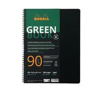 Rhodia 119914C - Rhodiactive Greenbook ligné 5/5 avec cadre-en-tête, A4+ reliure intégrale, 160 pages microperforées, perf.4 trous, papier recyclé 90g FSC®