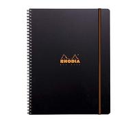 RHODIA 119931C - Cahier à Spirale (Reliure Intégrale) Probook Noir A4+ | Ligné | 160 pages Détachables Perf. 4 Trous - Papier Clairefontaine 90g - Couverture Polypro (Plastique) - Rhodiactive