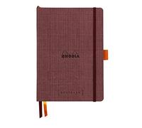 Rhodia 120035C ORANGE Botanique - Goalbook souple A5 dot, 240 pages papier ivoire 90g - couverture simili cuir motif Amarante