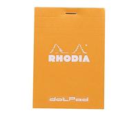 RHODIA 12558C - Bloc-Notes Agrafé Dotpad N°12 Orange - 8,5x12 cm - Pointillés Dot - 80 Feuilles Détachables - Papier Clairefontaine 80G - Couverture en Carte Enduite Souple et Résistante - Basics
