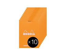 RHODIA 12558C - Bloc-Notes Agrafé Dotpad N°12 Orange - 8,5x12 cm - Pointillés Dot - 80 Feuilles Détachables - Papier Clairefontaine 80G - Couverture en Carte Enduite - Paquet de 10 blocs