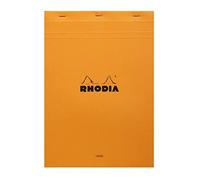 RHODIA 18600C - Bloc-Notes Agrafé N°18 Orange - A4 - Ligné - 80 Feuilles Détachables - Papier Clairefontaine Blanc 80 g/m² - Couverture en Carte Enduite Souple, Résistante et Imperméable - Basics