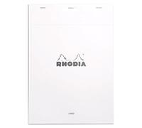 RHODIA 18601C - Bloc-Notes Agrafé N°18 White - A4 - Ligné - 80 Feuilles Détachables - Papier Clairefontaine Blanc 80 g/m² - Couverture en Carte Enduite Souple, Résistante et Imperméable - Basics