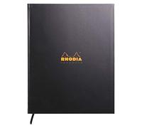 RHODIA 190401C - Cahier Semi-Rigide Noir A4+ | Petits Carreaux | 160 pages Détachables - Papier Clairefontaine Blanc 90g - Ruban Marque-Page - Rhodiactive