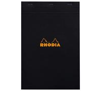 RHODIA 192009C - Bloc de Notas Grapado N°19 - A4+ - Cuadrados pequeños - 80 Hojas amovibles - Papel Clairefontaine 80G - Cartón recubierto suave y resistente - Negro