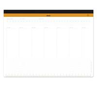 RHODIA 194041C - Bloc de notas semanal con tela - A3+ 42x30,9 cm - |60 hojas microperforadas desmontables 80g/m|un soporte para teclado/ratón y herramienta de organización - Colección Rhodiatime