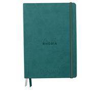 Rhodia 194157C - Cuaderno rígido Goalbook Creation Peacock - A5 15,5x21x2 cm - 100 páginas Papel Clairefontaine Técnica Lavis Plain White 200 g/m - 2 Cintas - Cubierta de piel sintética