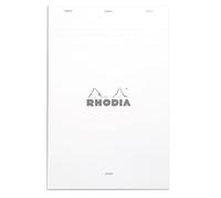 RHODIA 19601C - Bloc-Notes Agrafé N°19 White - A4+ - Ligné - 80 Feuilles Détachables - Papier Clairefontaine Blanc 80 g/m² - Couverture en Carte Enduite Souple, Résistante et Imperméable - Basics