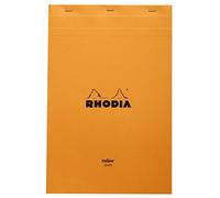 RHODIA 19660C - Bloc de notas grapado n.º 19 Orange - A4+ - Linado - 80 hojas desmontables - Papel amarillo de 80 g/m² - Cubierta de tarjeta revestida flexible, resistente e impermeable - Básicos