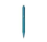 RHODIA 9386C - Bolígrafo recargable scRipt Cuerpo Hexagonal de aluminio cepillado - Turquesa - Punta retráctil de bola de alta precisión 0,7 mm, tinta negra - Colección scRipt