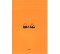 Rhodia Bloc de notas grapado y microperforado Rhodia, DIN A5, 14,8 x 21 cm, 150 hojas, 80 g, cuadrícula naranja, 4 unidades, color naranja 21 x 31,8