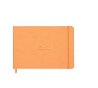 Rhodia Cuaderno horizontal 118178C (marfil, goma, DIN A5, 14,8 x 21 cm, rayado con margen, 90 g, 96 hojas), 1 unidad, color naranja
