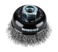 Rhodius STBW - Cepillo de acero con alambre de acero ondulado para amoladora angular, 100 x 30 x M14 mm