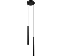 Riankh Barra de bar Lámpara colgante de tubo largo Lámpara colgante cilíndrica negra mate Lámpara colgante antioxidante de aluminio Lámpara colgante de isla de cocina for sala de estar Café Comedor (