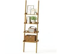 Ribelli Estantería con 4 estantes, 100% bambú, Aprox. 33 x 43,5 x 175 cm, estantería contra Pared para Estudio, salón, baño, Cocina, 510301