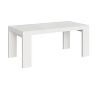 Ribo Fresno Blanco Mesa Rectangular Extensible De 6 A 20 Plazas L 160 A 420 Cm-soporte 2 Pies