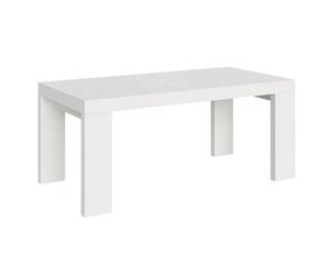 Ribo Fresno Blanco Mesa Rectangular Extensible De 6 A 20 Plazas L 160 A 420 Cm-soporte 2 Pies