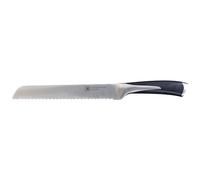 Richardson Sheffield KYU - Cuchillo de pan con filo ondulado, mango antideslizante, apto para lavavajillas e inoxidable, hoja muy afilada, cuchillo para pan, color plateado y negro