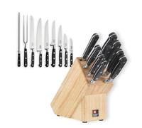 RICHARDSON SHEFFIELD V SABATIER Bloque Juego Verduras, deshuesar, Cuchillo de Chef, Tenedor de trinchar, Afilado, etc Plástico Cromo-molibdeno-vanadio, Madera Acero Inoxidable, Multicolor, talla única