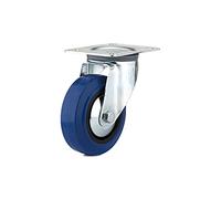 Richelieu hardware Industrial elástica con eslabón giratorio y diámetro de la rueda de ruedas de goma en color azul acabado, F08335