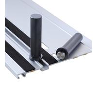 RichVibe Tope para banco de trabajo de 19 mm/20 mm, ranura en forma de T, abrazadera de mesa de aleación de aluminio con acabado anodizado, gris, topes deslizantes para rieles de perros