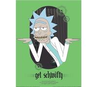 Rick And Morty - Póster Classrickal Get Schwifty de Papel (40 cm x 30 cm) (Verde, Azul, Gris)