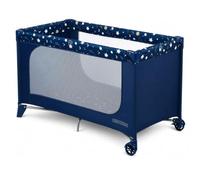 Ricokids Cuna de Viaje para bebé con colchón, Plegable, 125 x 65 x 78 cm, Azul Oscuro con Estrellas