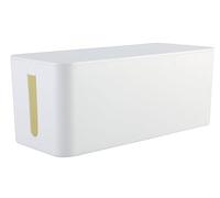 RICOO Caja organizadora de Cables Z3201-W, Caja organizadora de Cables, 32 x 13,5 x 12,7 cm, Caja de Almacenamiento para Ocultar regletas, adaptadores y Cables, Color Blanco