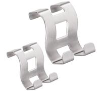 RICOO Gancho para Puerta MH001-2 Gancho de Acero Inoxidable para Puertas de Dormitorio y Baño Juego de 2, Diseño Moderno y Estable Dimensiones 5 x 6 x 4,5 cm.