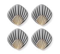 RICOO Ganchos adhesivos para pared HP004-GY Moderno Gancho de Pared para Colgar Toallas Conjunto de 4 Piezas Perchas adhesivas fuertes 6x6x2,5 cm Estilo Elegante Gris