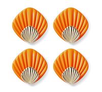 RICOO Ganchos adhesivos para pared HP004-O Moderno Gancho de Pared para Colgar Toallas Conjunto de 4 Piezas Perchas adhesivas fuertes 6x6x2,5 cm Estilo Elegante Naranja