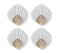 RICOO Ganchos adhesivos para pared HP004-W Moderno Gancho de Pared para Colgar Toallas Conjunto de 4 Piezas Perchas adhesivas fuertes 6x6x2,5 cm Estilo Elegante Blanco