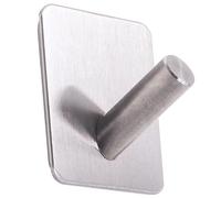 RICOO Ganchos Adhesivos para Pared MH021-1 Perchas Adhesivas Fuertes de Acero Inoxidable Gancho Pared sin Taladro Ideal para Baño y Cocina Ganchos adhesivos para colgar 1 pieza Plateado.