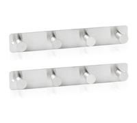 RICOO Perchero de Pared Acero Inoxidable Modelo MH025S-4x2, Elegante y Duradero con 4 Ganchos para Recibidor Cocina y Baño Plata