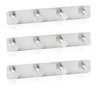 RICOO Perchero de Pared Acero Inoxidable Modelo MH025S-4x3, Elegante y Duradero con 4 Ganchos para Recibidor Cocina y Baño Plata