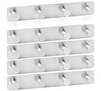 RICOO Perchero de Pared Acero Inoxidable Modelo MH025S-4x5, Elegante y Duradero con 4 Ganchos para Recibidor Cocina y Baño Plata