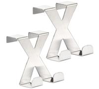 RICOO Perchero de Puerta de Acero Inoxidable Sin Taladrar MH031Sx2, Colgador Puerta Robusto para Baño y Dormitorio Ideal para Ropa y Toallas Plata
