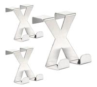 RICOO Perchero de Puerta de Acero Inoxidable Sin Taladrar MH031Sx3, Colgador Puerta Robusto para Baño y Dormitorio Ideal para Ropa y Toallas Plata