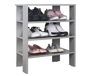 RICOO Zapatero 70 x 60 x 32 cm WM039-PL Mueble recibidor Estantería Gris - Organizador Zapatos