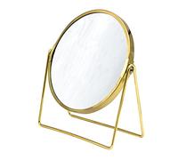 Ridder Espejo de Maquillaje de Verano, Espejo cosmético, Espejo de pie, Dorado, con Aumento 5X, práctico | Moderno