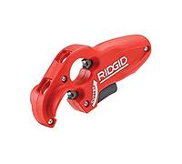 RIDGID 41608 PTEC 3000 Cortador de tubos de plástico de pared fina versátil de PE, PP, PVC para cordales de 1-1/4" y 1-1/2", corta, limpia, desbarbado y biseles