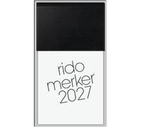 rido/idé 7035003907 Vormerkbuch Mod. Merker 2027 108×201 mm, Kunststoff, schwarz