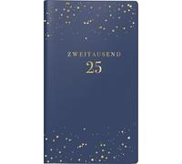 rido/idé Agenda de bolsillo, modelo 2025, "Starry Night", 2 páginas = 1 semana, A6, 144 páginas, cubierta de piel sintética, flexible, color azul oscuro