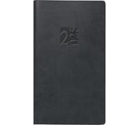 rido/idé Agenda de bolsillo, modelo de planificador de bolsillo, 2025, 2 páginas = 1 semana, A6, 144 páginas, cubierta de piel sintética, color negro