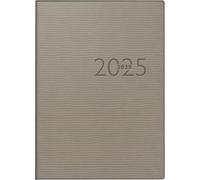 rido/idé Agenda de bolsillo, modelo perfect/Technik I (2025), 2 páginas = 1 semana, A6, 208 páginas, cubierta de piel sintética Tejo, gris