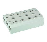 RIEGLER 116249-5520.03-18 - Placa base múltiple para válvulas de 5/2-5/3 vías, 3 Pos, M5, G 1/8, 1 unidad