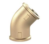 RIEGLER WST10MS45II - Codo de latón pulido (ángulo de 45°, interior/interior, rosca G de 1", presión de funcionamiento de 16 bares)