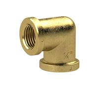 RIEGLER WST112MS90II - Codo de latón pulido, ángulo de 90°, rosca G 1-1/2", presión de funcionamiento de 16 bar