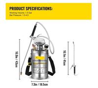 Riego para jardín - Mochila pulverizadora - Pulverizador para malas hierbas - Aspersor - Pulverizador a presión - 6 litros - Bomba manual