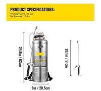 Riego para jardín - Pulverizador de espalda - Pulverizador para malezas - Aspersor - Pulverizador a presión - 12 litros - Bomba manual
